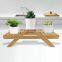 Natual Bamboo Wooden Flower Shelf Rack For Garden
