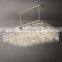 Hengzhi Custom Vintage K9 Glass Brass Pendant Light Luxury Lobby Lamp MARIGNAN RECTANGULAR CHANDELIER for Hotel Villa
