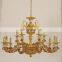 European Zinc Alloy Gold Crystal Candle Chandeliers Pendant Lights For Living Room