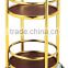 Stainless steel round liquor trolley with double layer