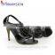 Bulk sale handmade real leather women shoes summer high heel sandals 2016