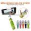 Best selling products Photo taking gift Charge Free Wired cameras Monopod Cable Take Pole customize smallest selfie stick