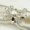 fashionable flower shape plastic pearls metal alloy napkin rings