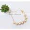 Women hexagon charm gold jewelry ladies elegant pearl necklace