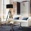 Industrial style Handle floor lamp in black tripod wood material