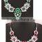 Elegant and Exquisite Latest American and European Popular Resin and Crystal Alloy Flower Pendant Statement Necklace in Stock
