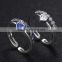 new model wedding ring heart shape blue gemstone setting open ring for women