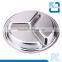 3 Compartment Stainless Steel Food Tray Plate