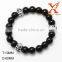 Stainless Steel Skull Accessory Traditional Handmade Bracelet Avatar Black Agate Bead Bracelet