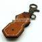 custom embossed vintage leather key chain with snap hook
