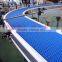 Customized plastic blue color 90 degree curve belt conveyor