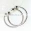 Top selling simple adjustable with stainless steel silver Spiral bangles