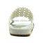 2016 Designer Strapless White Leather Girls Slider Sandals