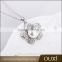 OUXI 2016 korean style wholesale price flower charm big pearl fashion necklace set 11477