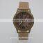 2016 Modern style wood leather quartz watch