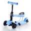 New product 2016 3 in 1 kids kick scooter with PU flash wheel