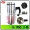 Eco-friendly Silver 14 oz double wall insulated stainless steel mug with handle