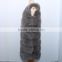 genuine long silver fox fur vest for women