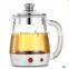 Multi-functional 1.8L USB Heatable borosilicate glass tea pot with handle and stainless steel lid wholesale