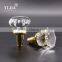 Gold Finish Zinc Alloy Crystal Glass Door Handles Set
