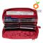 Designer fashion double zipper rfid leather wallet ladies traditional clutch purse