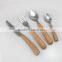 stainless steel tableware16 pcs dinner set. Plastic wood handle Western-style food knife/fork/spoon/coffee spoon set C72