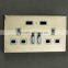 Stainless steel wall switches with usb wall plug sockets