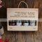Wooden wine box with handle