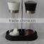 2 pieces clear salt pepper grinders melamine with metal stand