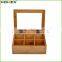 Bamboo Tea Bag Storage Box Wooden 6 Equally Compartments New/Homex_Factory