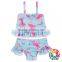 Pink Flamingo Baby Swimming Trunks And Tops High Quality Ruffle Lace Baby Girls Swimsuits