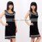 Wholesale 2015 women scoop neck sleeveless short prom dress with rhinestone