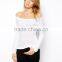 China Factory OEM ODM 2015 New Fashion Customized Off Shoulder Top With Long Sleeves