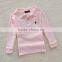 2016 new fashion 100% long sleeve slim fit blank polo t-shirt for kid