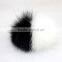 Myfur Black/White Bi-Color Raccoon Fur Ball Wholesale Genuine Fur Pompoms
