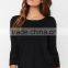 2015 Fashion Lady Long Sleeve Twist Back High Neck Backless Blouse