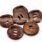 Flat circular 30 mm hole wooden buttons