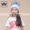 New Fashion Wholesale Kids Funny With Big Genuine Raccoon Fur Ball Winter Knit Hat Baby Crochet