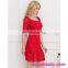 Best selling red fashion lace detailed fat size women party dress