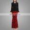 2016 Kebaya Printing Baju Kurung Modern In Black Wholesale Model Baju Kurung Modern Black And Red Islamic Clothing Fashion
