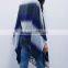 High Collar Dyed Plus Size Fringe Women Loose poncho sweater