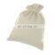 White cotton drawstring pouch with customized logo bag