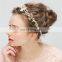 Wedding Headband Boho Enamel Leaf Rhinestone Bridal Hair Vine Pearl hair band Women Jewelry Bridesmaid Headpiece Prom Halo