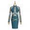 TWOTWINSTYLE Patchwork Hit Color Turtleneck Long Sleeve High Waist Tunic Slim Dress Female