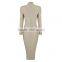 Summer dress wholesale 2015 new top quality black blue high neck long sleeve sey bodycon celebrity party women bandage Dress Ban