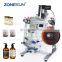 ZONESUN SL-130 Wine Double Side Sticker Round Water Semi Automatic Digital Bottle Labeling Printing Machine For Plastic Bottle