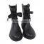 Contemporary woman wide lace low heel boots trend safety half rain boots