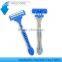 D316L pivoting head rubber handle triple blade razor