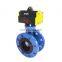 COVNA DN80 3 inch PN16 EPDM Rubber Seat Double Flange Type Ductile Iron Single Acting Air Actuator Butterfly Valve