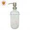 400ML Glass Clear Hand Soap dispenser Liquid Glass Mason Jar Bottle With Lotion Metal Pump Custom Mason Jar Lids